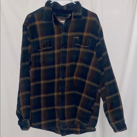 Orvis Shacket Men XL Blue Plaid Button Up Heavy Flannel Shirt Jacket Pocket - Picture 1 of 8